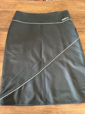 Orage Blue/grey Pencil Skirt with White Piping